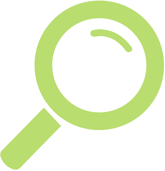 A green magnifying glass representing OEE visibility